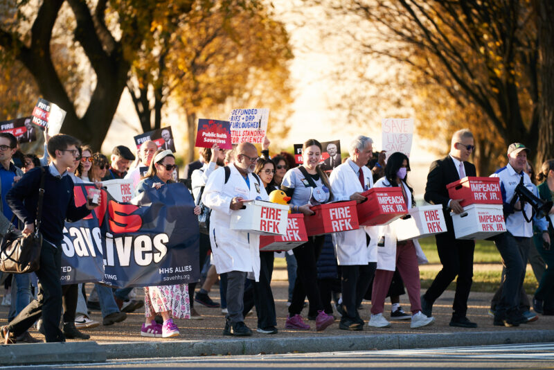 backlit marchers